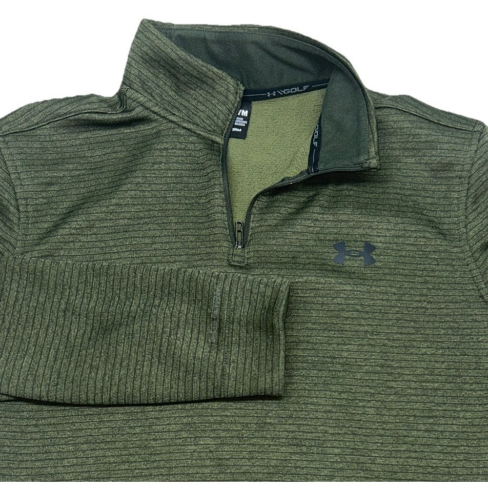 Under Armour Storm Golf Men's Medium Green 1/4 Zip Fleece Lined Pullover Sweater
